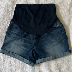 Maternity denim shorts